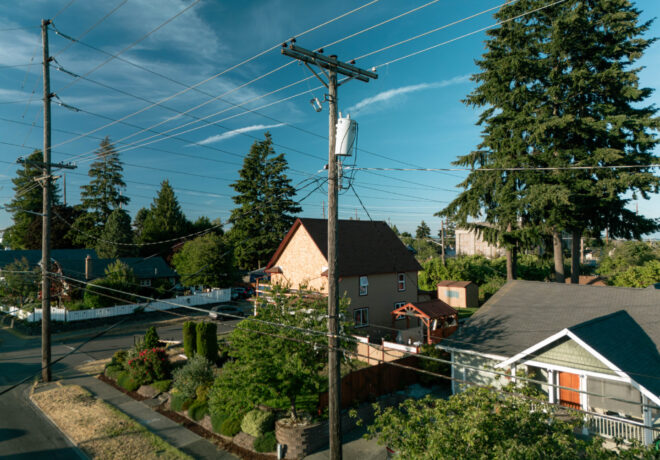 Tacoma Power lines over Tacoma homes