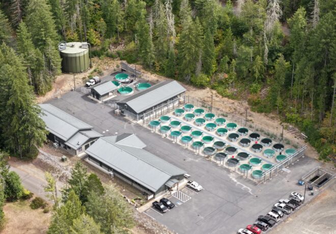 North Fork hatchery aerial view