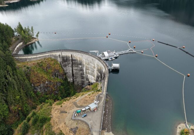 Cushman Dam No. 2 fish collection facility aerial view