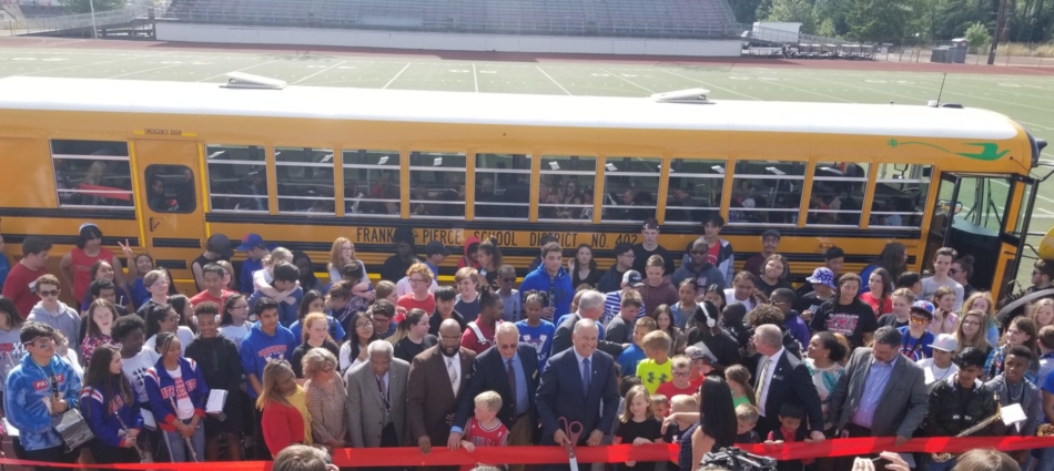 Franklin Pierce School District leads Washington State in carbon-free transportation with first electric bus