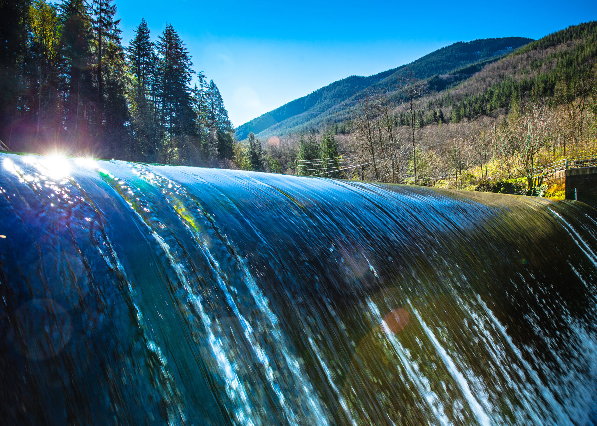 A small waterfall in the Green River Watershed which is the main source of Tacoma Public Utilities' water supply.